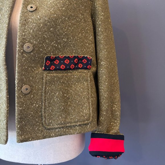 Green and Gold Metallic Cropped Jacket - Picture 5 of 9